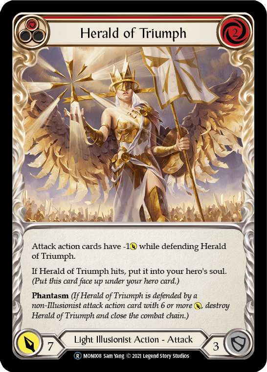 Herald of Triumph (Red) (Rainbow Foil) [U-MON008-RF] Unlimited Rainbow Foil | Webway Games