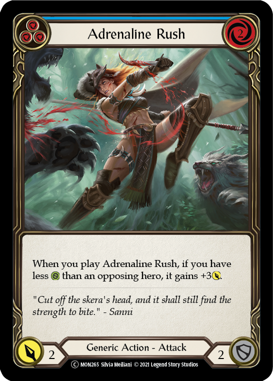 Adrenaline Rush (Blue) (Rainbow Foil) [U-MON265-RF] Unlimited Rainbow Foil | Webway Games