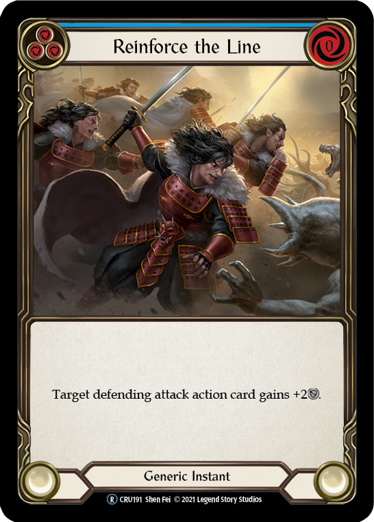 Reinforce the Line (Blue) (Rainbow Foil) [CRU191-RF] Unlimited Rainbow Foil | Webway Games