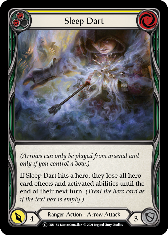 Sleep Dart (Yellow) (Rainbow Foil) [CRU133-RF] Unlimited Rainbow Foil | Webway Games