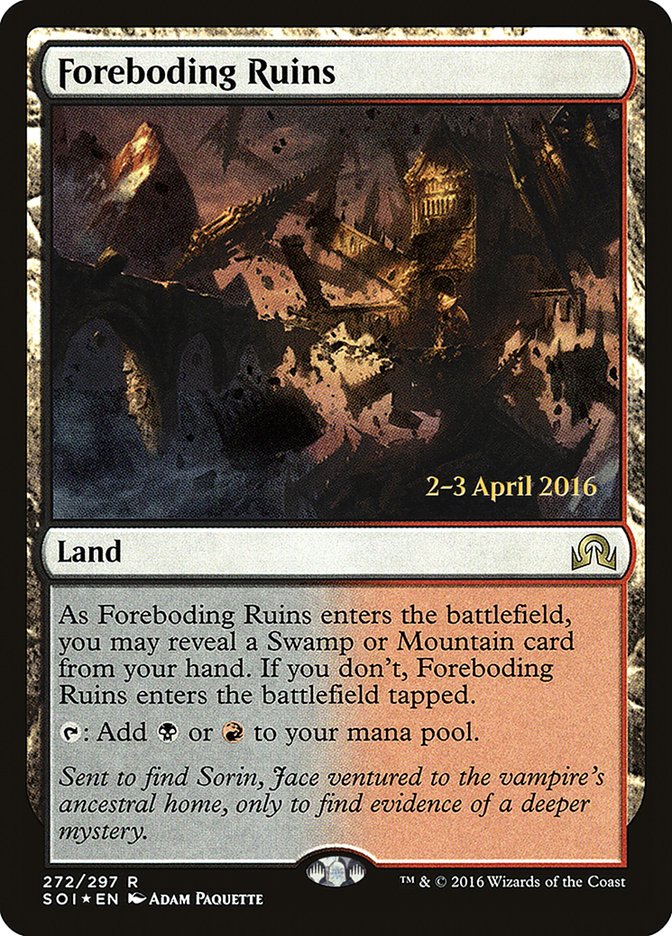 Foreboding Ruins (Prerelease) [Shadows over Innistrad Prerelease Promos] | Webway Games