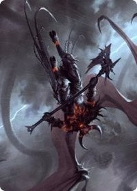 Burning-Rune Demon Art Card [Kaldheim: Art Series] | Webway Games