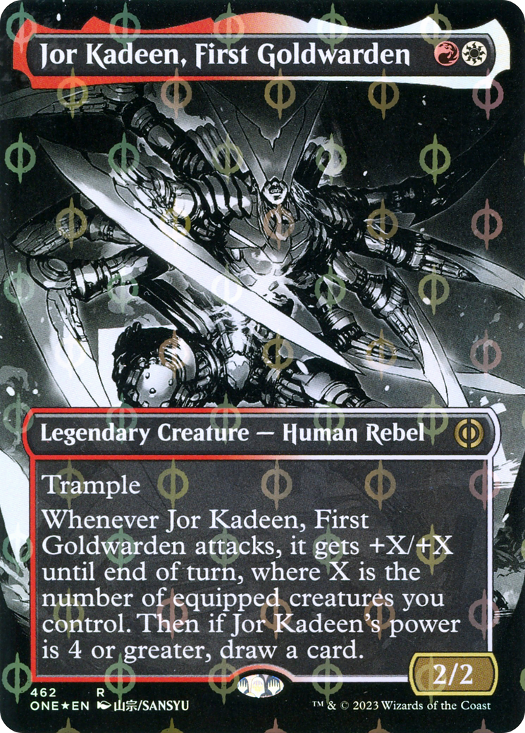 Jor Kadeen, First Goldwarden (Borderless Manga Step-and-Compleat Foil) [Phyrexia: All Will Be One] | Webway Games