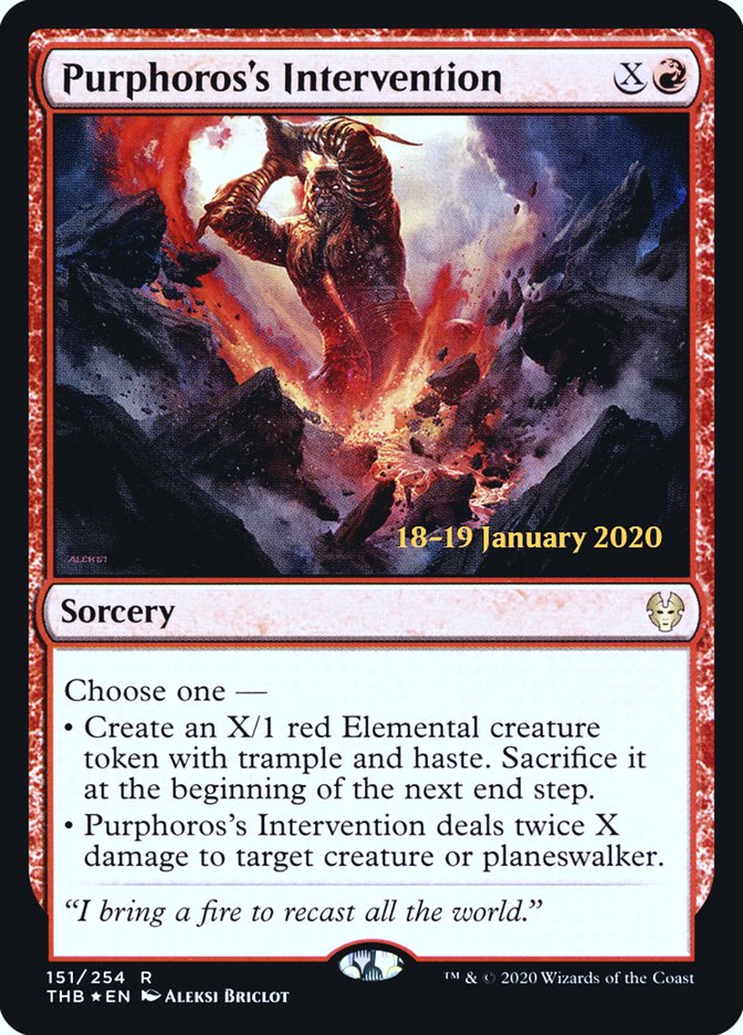 Purphoros's Intervention [Theros Beyond Death Prerelease Promos] | Webway Games