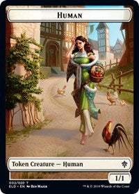 Human // Food (16) Double-sided Token [Throne of Eldraine Tokens] | Webway Games