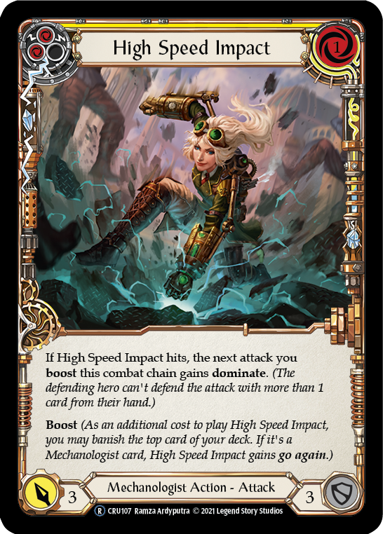High Speed Impact (Yellow) (Rainbow Foil) [CRU107-RF] Unlimited Rainbow Foil | Webway Games