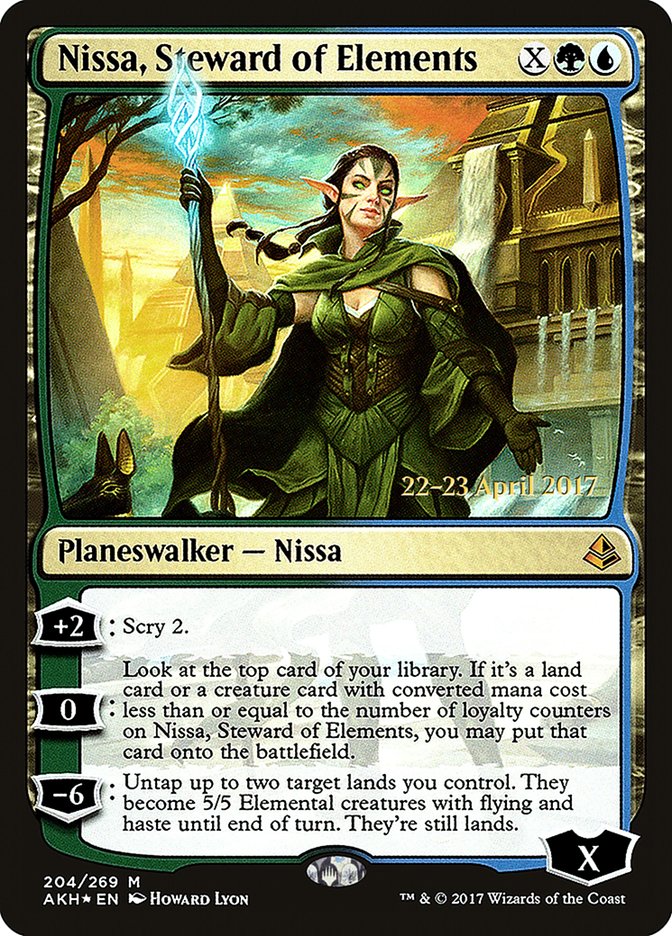 Nissa, Steward of Elements  (Prerelease) [Amonkhet Prerelease Promos] | Webway Games