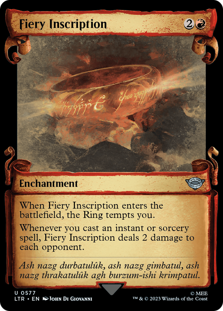 Fiery Inscription [The Lord of the Rings: Tales of Middle-Earth Showcase Scrolls] | Webway Games