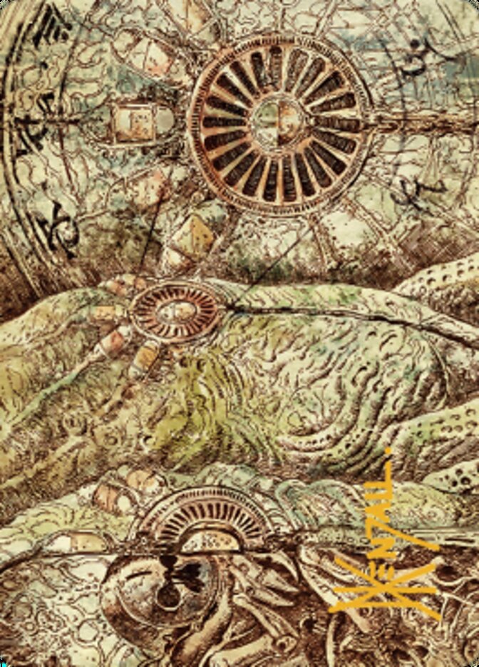 Phyrexian Processor Art Card (Gold-Stamped Signature) [The Brothers' War Art Series] | Webway Games