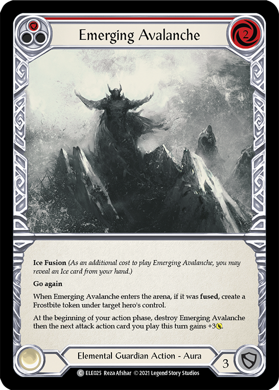 Emerging Avalanche (Red) [ELE025] (Tales of Aria)  1st Edition Rainbow Foil | Webway Games