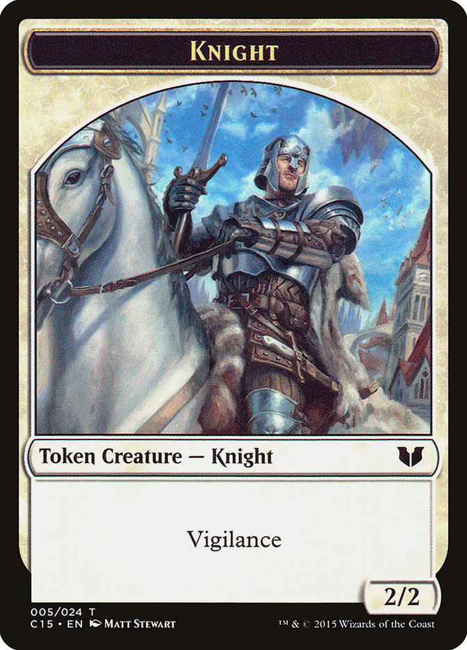 Knight (005) // Spirit (023) Double-Sided Token [Commander 2015 Tokens] | Webway Games