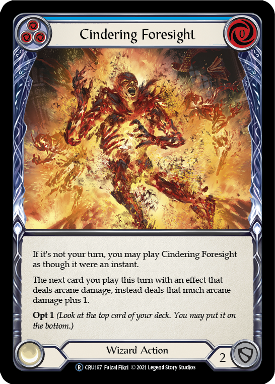 Cindering Foresight (Blue) (Rainbow Foil) [CRU167-RF] Unlimited Rainbow Foil | Webway Games