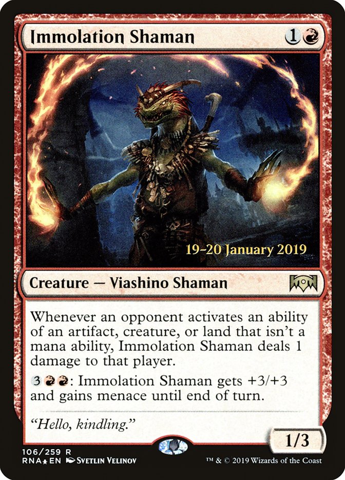 Immolation Shaman [Ravnica Allegiance Prerelease Promos] | Webway Games