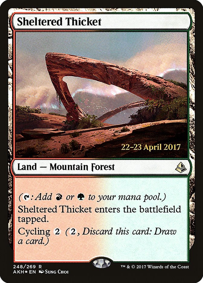 Sheltered Thicket  (Prerelease) [Amonkhet Prerelease Promos] | Webway Games