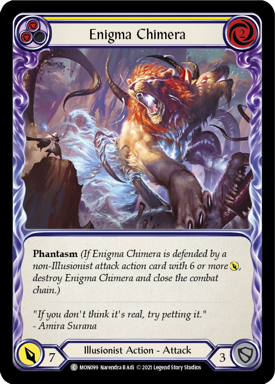 Enigma Chimera (Yellow) (Rainbow Foil) [MON099-RF] 1st Edition Rainbow Foil