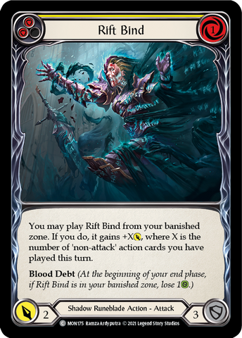 Rift Bind (Yellow) (Rainbow Foil) [MON175-RF] 1st Edition Rainbow Foil