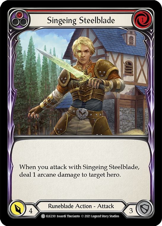 Singeing Steelblade (Red) [ELE230] (Tales of Aria)  1st Edition Rainbow Foil | Webway Games