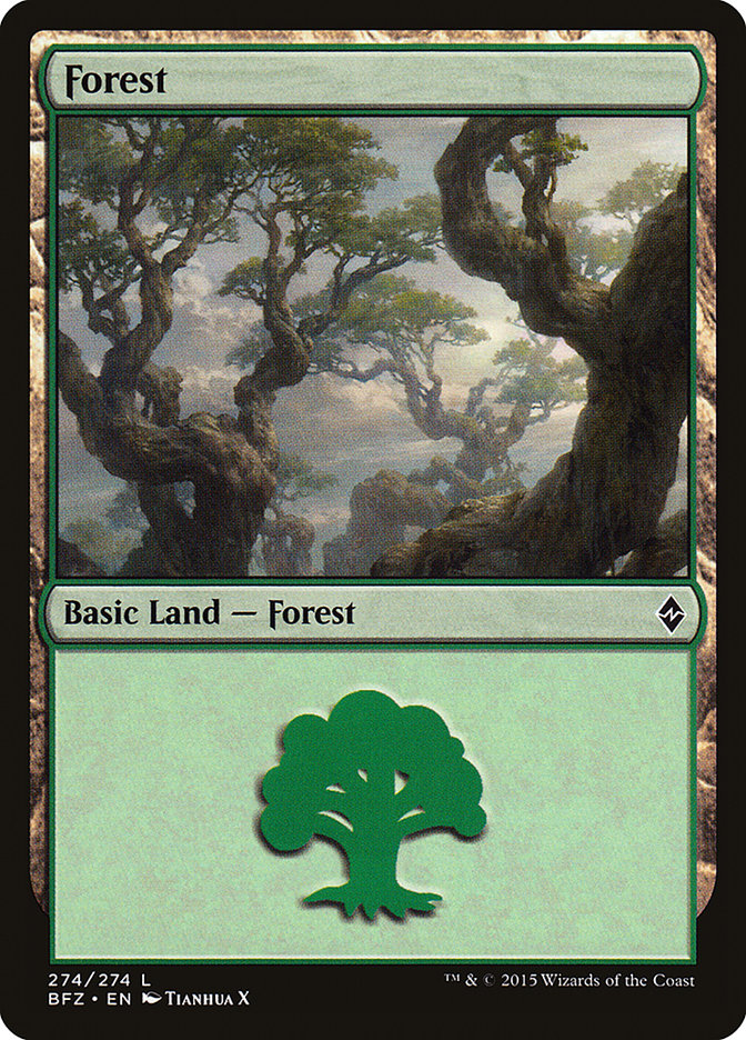Forest (#274a) [Battle for Zendikar] | Webway Games