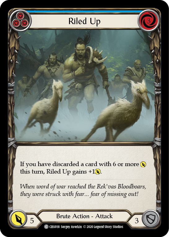 Riled Up (Blue) [CRU018] 1st Edition Rainbow Foil | Webway Games