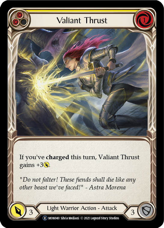 Valiant Thrust (Yellow) [U-MON040] Unlimited Normal | Webway Games