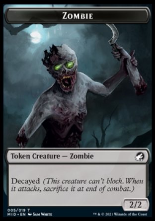 Zombie Token (005) [Innistrad: Midnight Hunt Tokens] | Webway Games