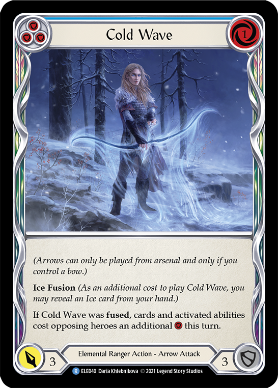 Cold Wave (Blue) [ELE040] (Tales of Aria)  1st Edition Rainbow Foil | Webway Games