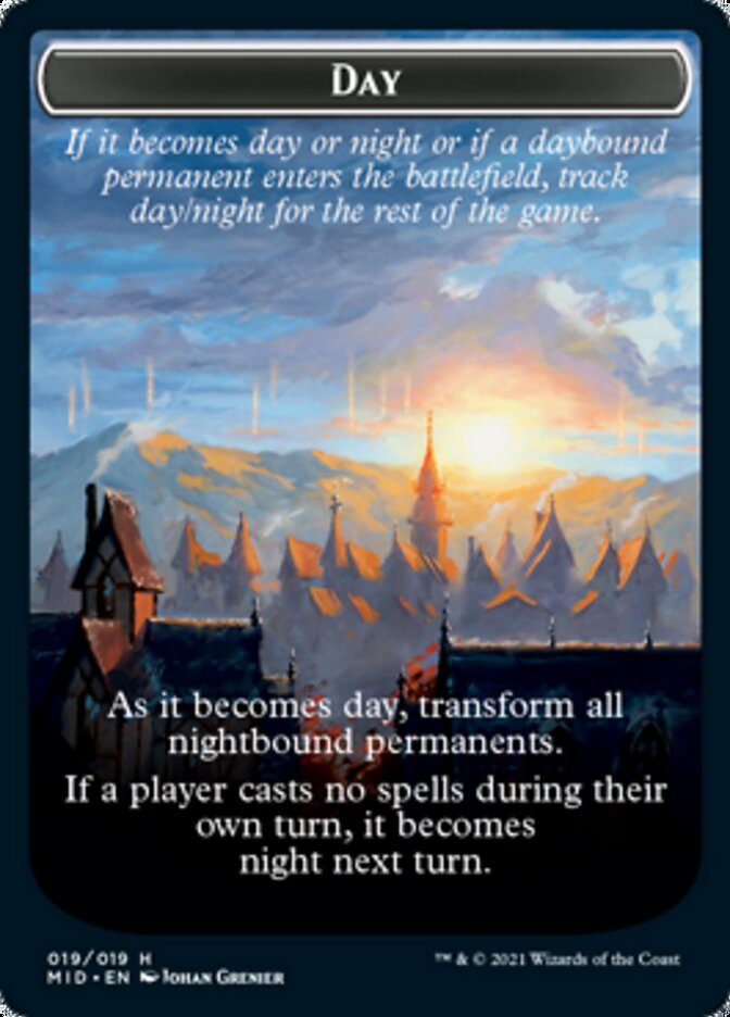 Day // Night Double-sided Token [Innistrad: Midnight Hunt Tokens] | Webway Games