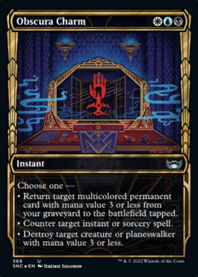 Obscura Charm (Showcase Golden Age Gilded Foil) [Streets of New Capenna] | Webway Games