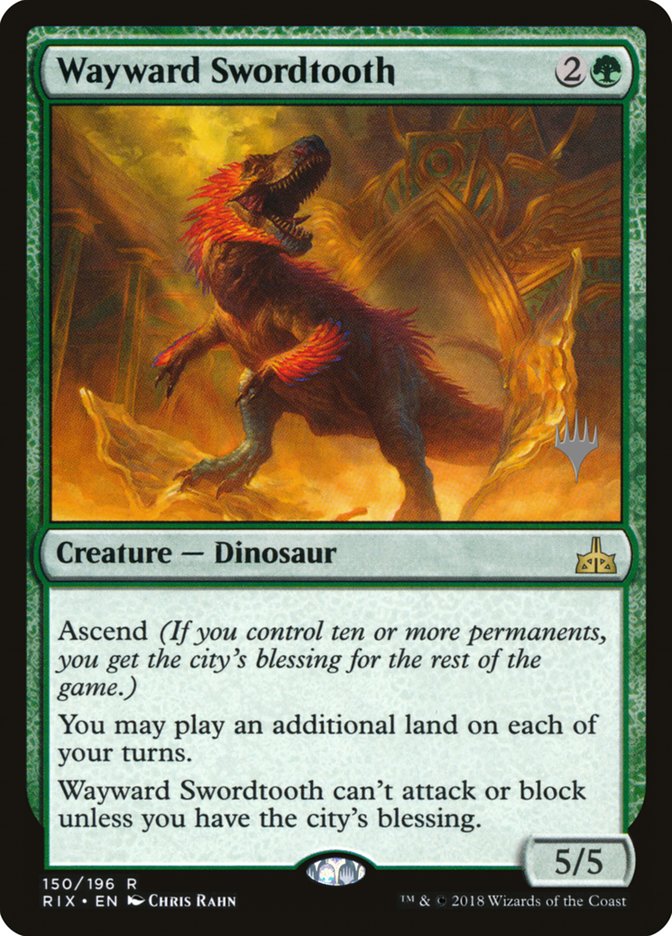 Wayward Swordtooth (Promo Pack) [Rivals of Ixalan Promos] | Webway Games
