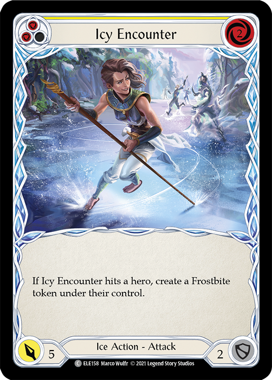 Icy Encounter (Yellow) [ELE158] (Tales of Aria)  1st Edition Rainbow Foil | Webway Games