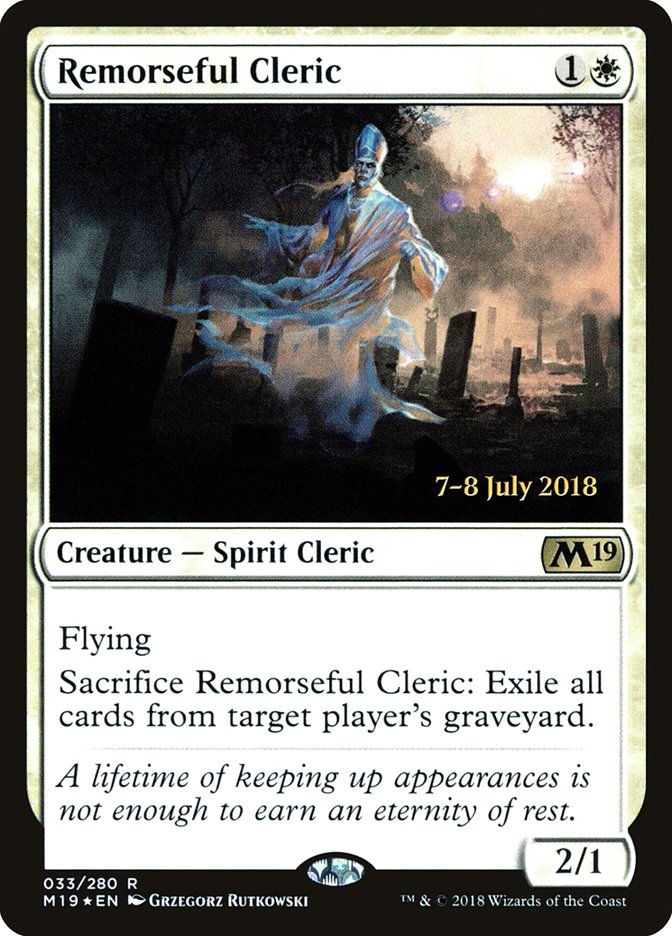 Remorseful Cleric  (Prerelease) [Core Set 2019 Prerelease Promos] | Webway Games