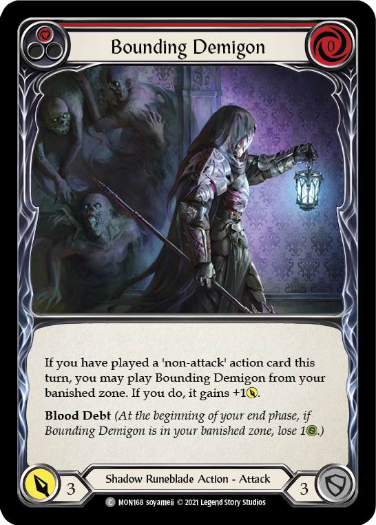 Bounding Demigon (Red) (Rainbow Foil) [MON168-RF] 1st Edition Rainbow Foil | Webway Games