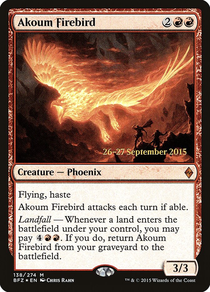 Akoum Firebird  (Prerelease) [Battle for Zendikar Prerelease Promos] | Webway Games