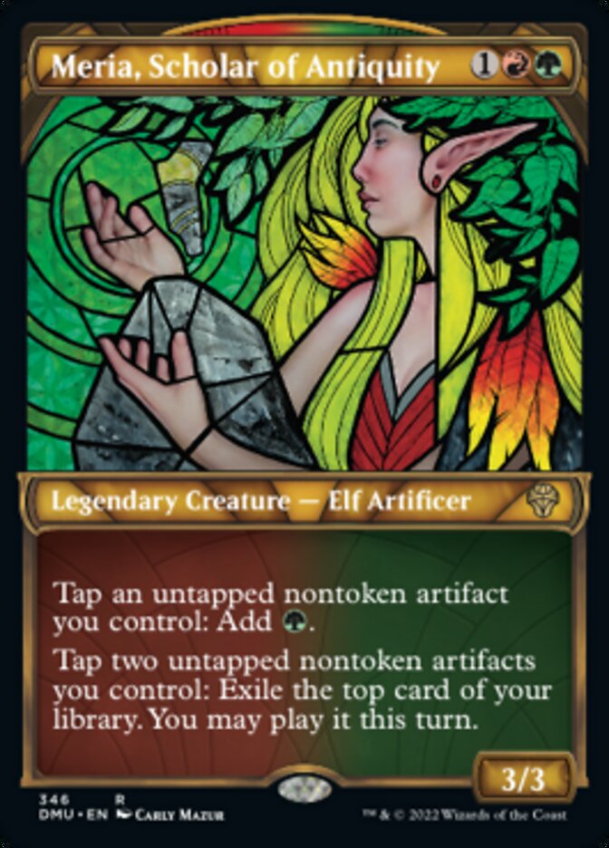 Meria, Scholar of Antiquity (Showcase Textured) [Dominaria United] | Webway Games