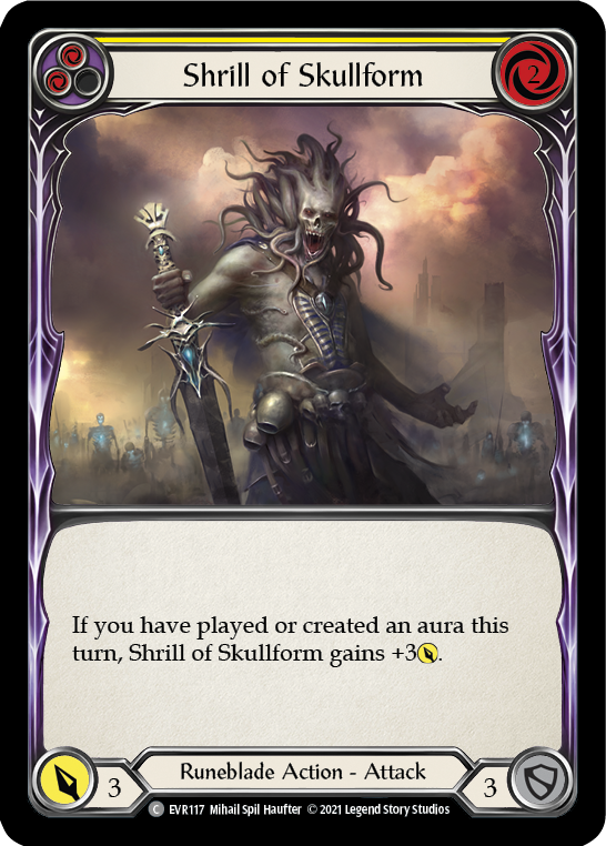 Shrill of Skullform (Yellow) [EVR117] (Everfest)  1st Edition Rainbow Foil | Webway Games