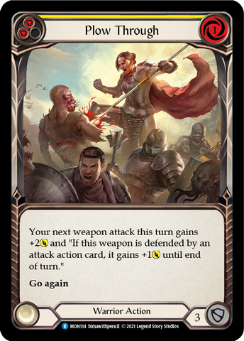 Plow Through (Yellow) (Rainbow Foil) [MON114-RF] 1st Edition Rainbow Foil