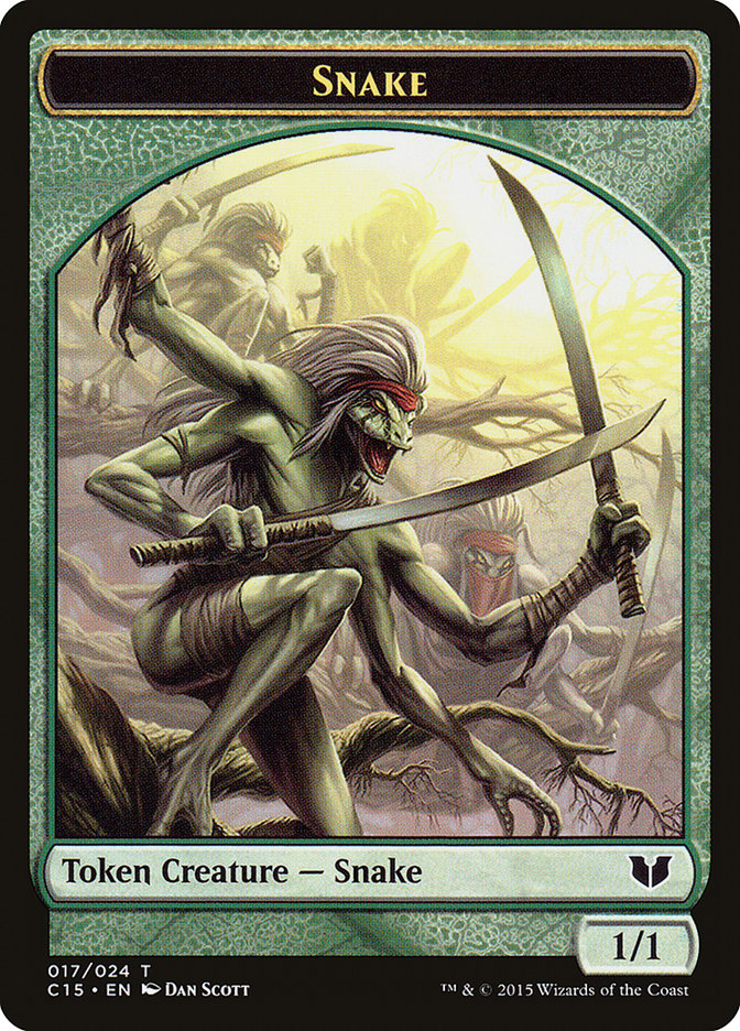Snake (017) // Saproling Double-Sided Token [Commander 2015 Tokens] | Webway Games