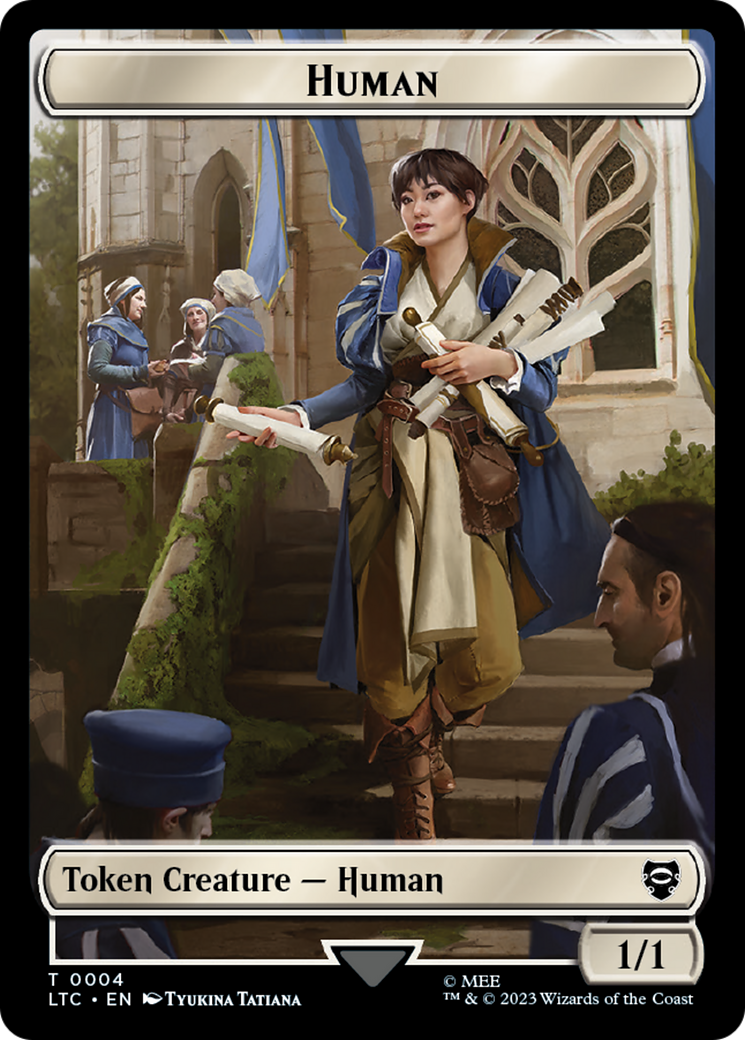 Human Knight // Human Double-Sided Token [The Lord of the Rings: Tales of Middle-Earth Commander Tokens] | Webway Games