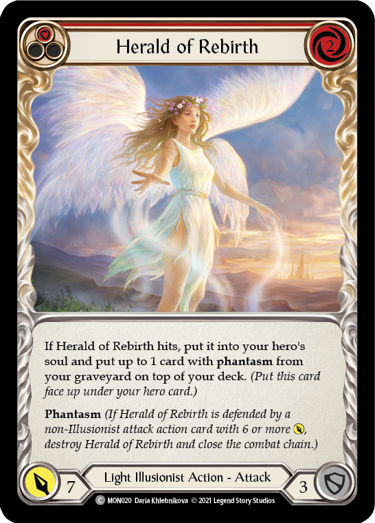 Herald of Rebirth (Red) (Rainbow Foil) [MON020-RF] 1st Edition Rainbow Foil | Webway Games