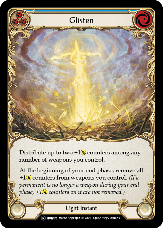 Glisten (Blue) (Rainbow Foil) [U-MON071-RF] Unlimited Rainbow Foil | Webway Games