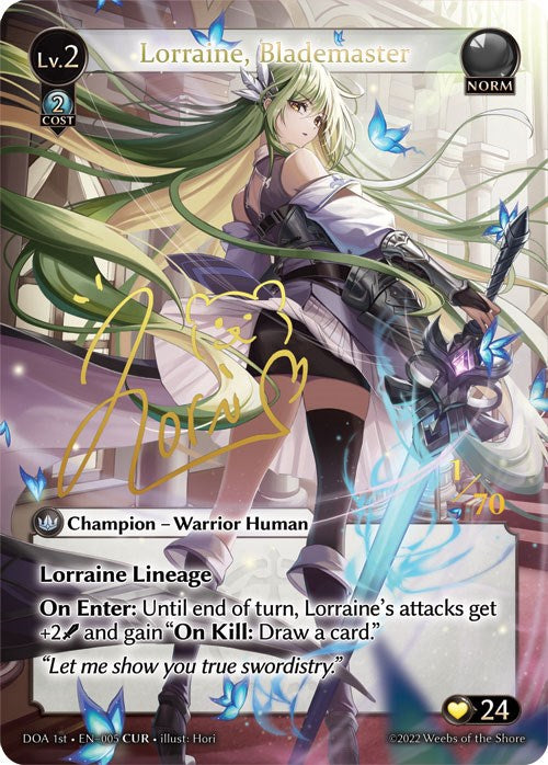 Lorraine, Blademaster (CUR) (005) [Dawn of Ashes: 1st Edition] | Webway Games
