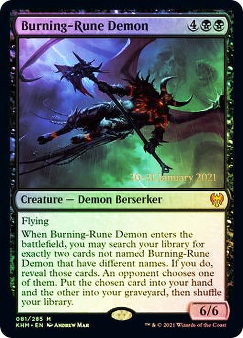 Burning-Rune Demon  [Kaldheim Prerelease Promos] | Webway Games