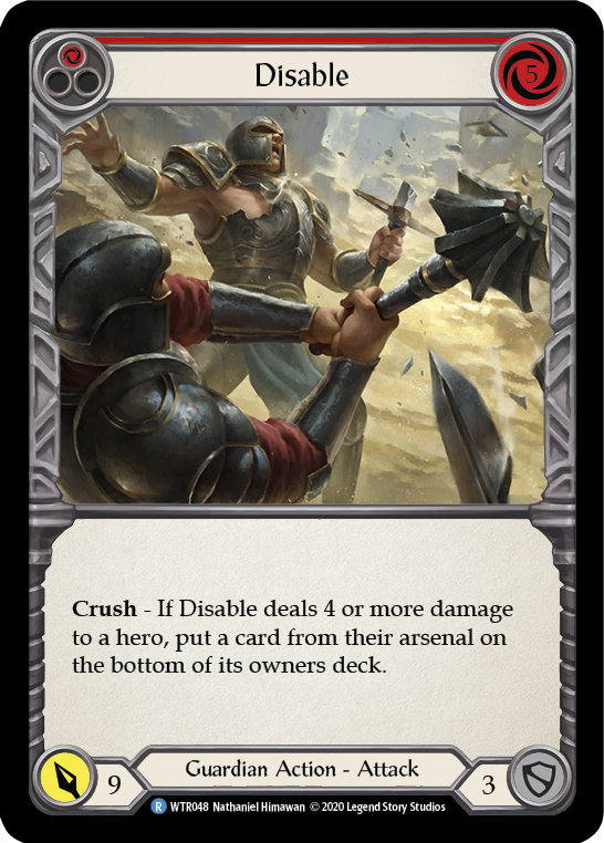 Disable (Red) [U-WTR048] (Welcome to Rathe Unlimited)  Unlimited Rainbow Foil | Webway Games