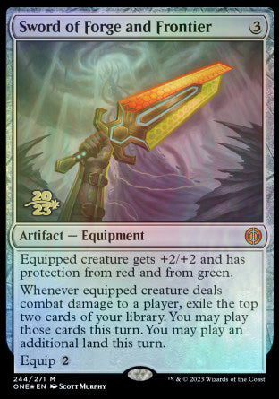 Sword of Forge and Frontier [Phyrexia: All Will Be One Prerelease Promos] | Webway Games