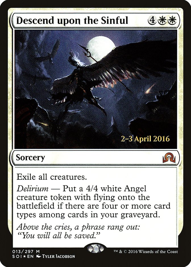 Descend upon the Sinful (Prerelease) [Shadows over Innistrad Prerelease Promos] | Webway Games