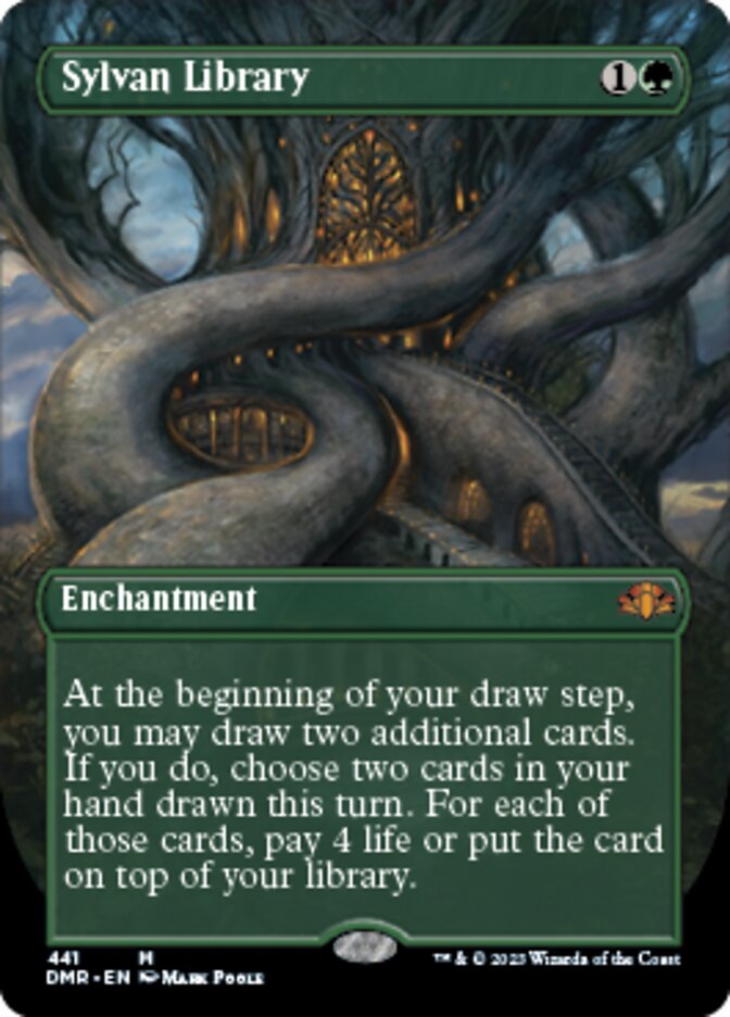 Sylvan Library (Borderless Alternate Art) [Dominaria Remastered] | Webway Games