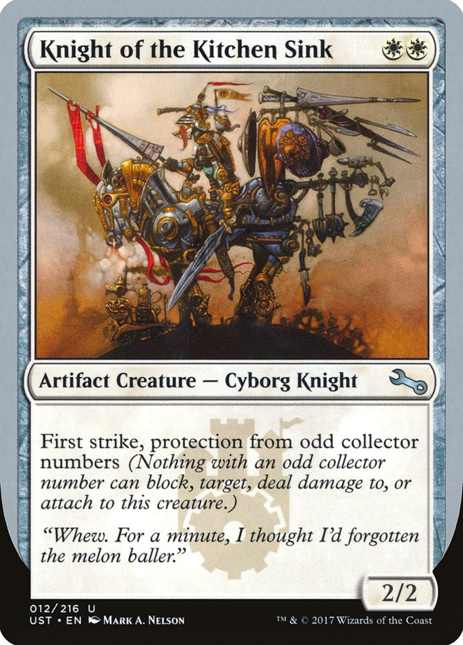 Knight of the Kitchen Sink ("protection from odd collector numbers") [Unstable] | Webway Games