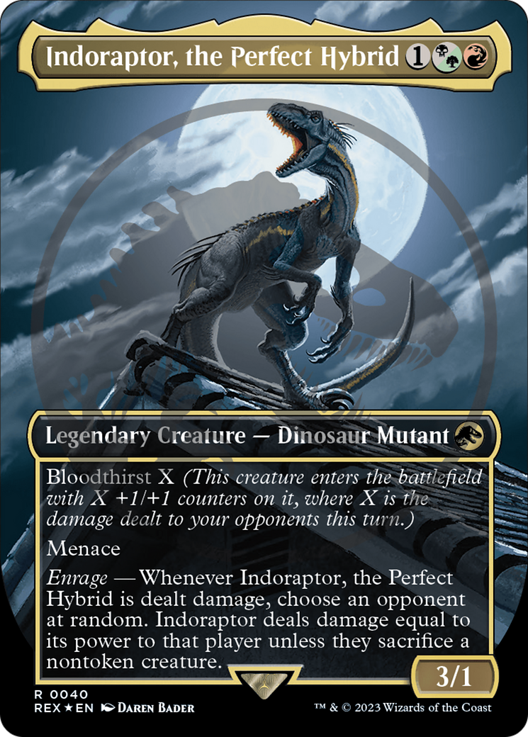 Indoraptor, the Perfect Hybrid Emblem (Borderless) [Jurassic World Collection Tokens] | Webway Games