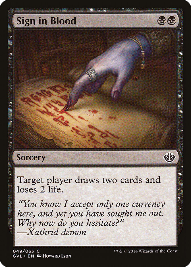 Sign in Blood (Garruk vs. Liliana) [Duel Decks Anthology] | Webway Games