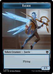 Faerie // Saproling Double-Sided Token [Wilds of Eldraine Commander Tokens] | Webway Games